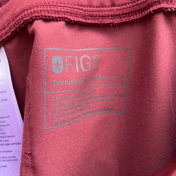 FIGS Dark Cherry Tall Zamora Joggers - Picture 7 of 7